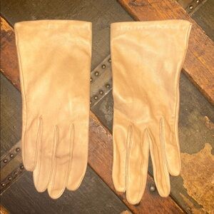 Aris Elegant Tan Leather Gloves; size 7 1/2